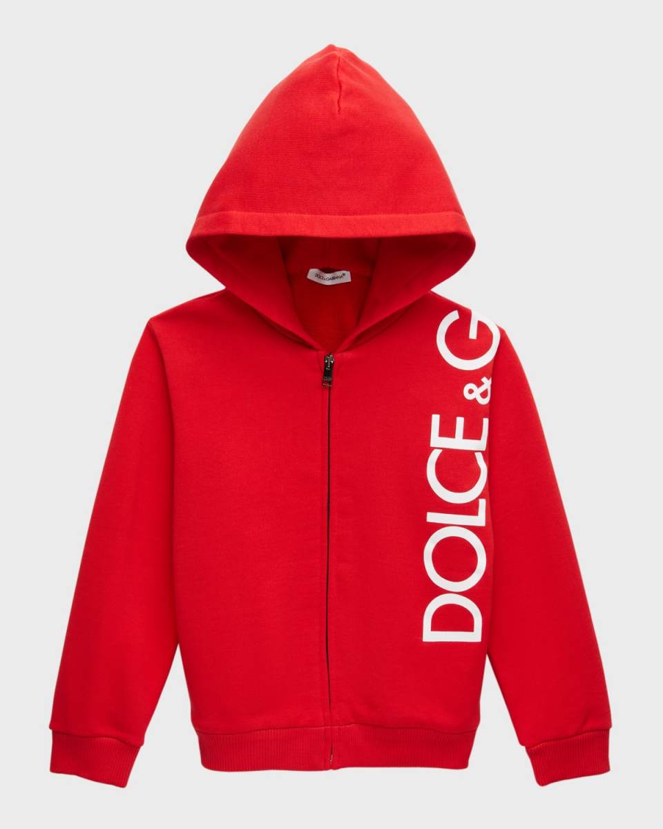 Boy's Vertical Logo-Print Hoodie, Size 12M-30M