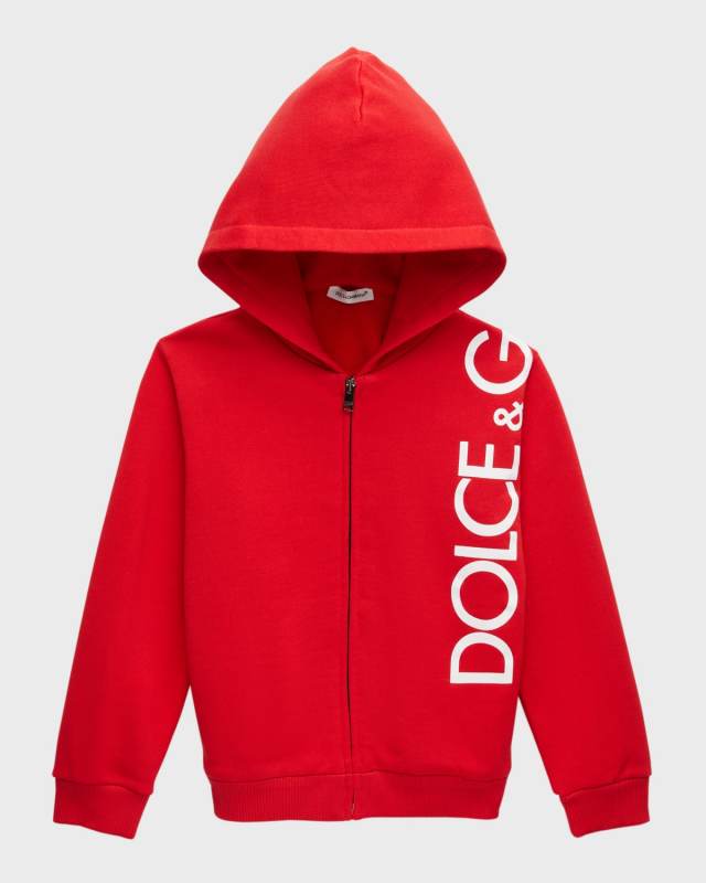 Boy's Vertical Logo-Print Hoodie, Size 12M-30M