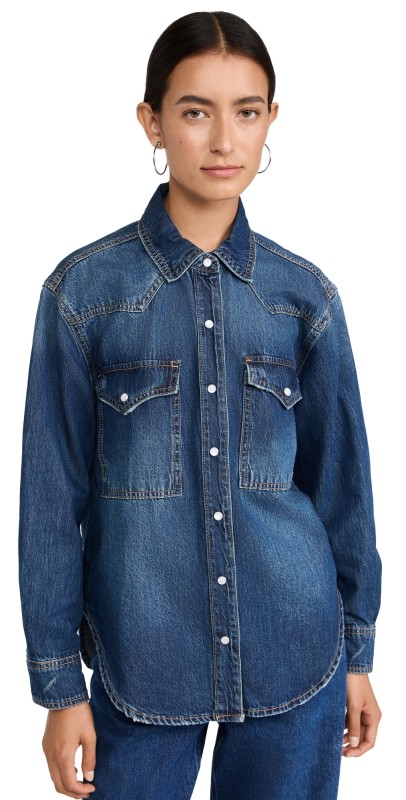BLANKNYC Rain Shower Shirt Dark Indigo