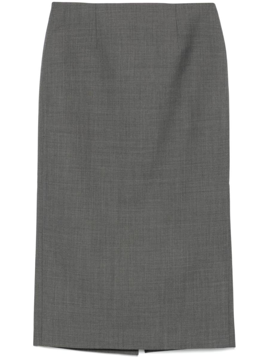 mélange-effect midi skirt