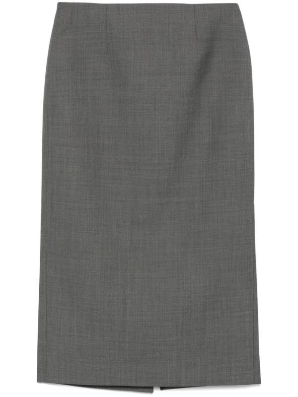 mélange-effect midi skirt