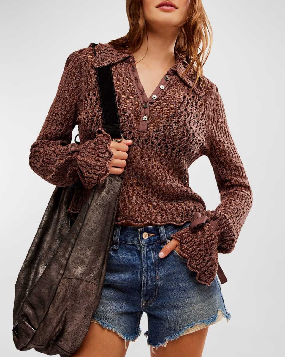 Pointelle Knit Pullover