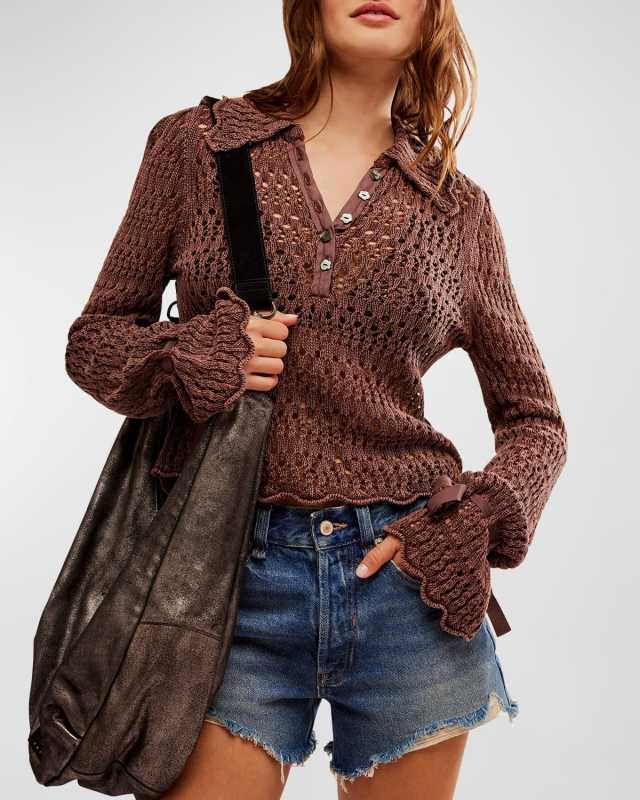 Pointelle Knit Pullover