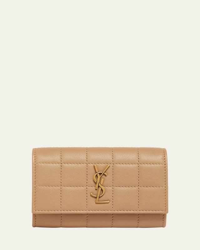 Cassandra YSL Card Holder in Quilted Leather