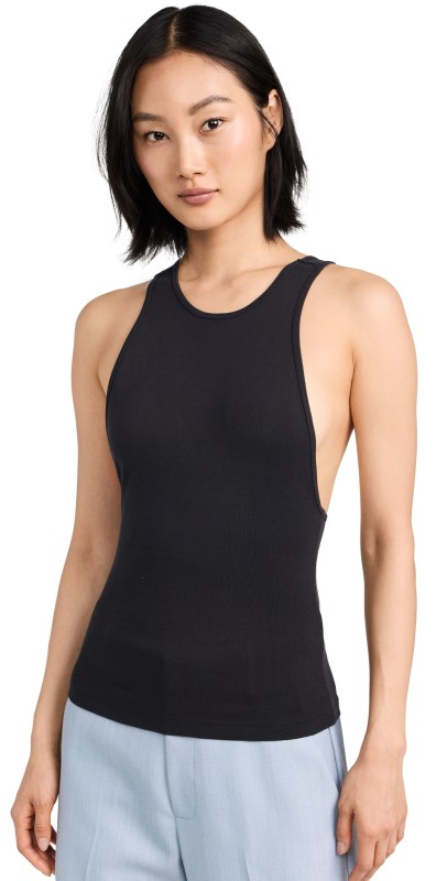 St. Agni Cotton V Back Tank Black