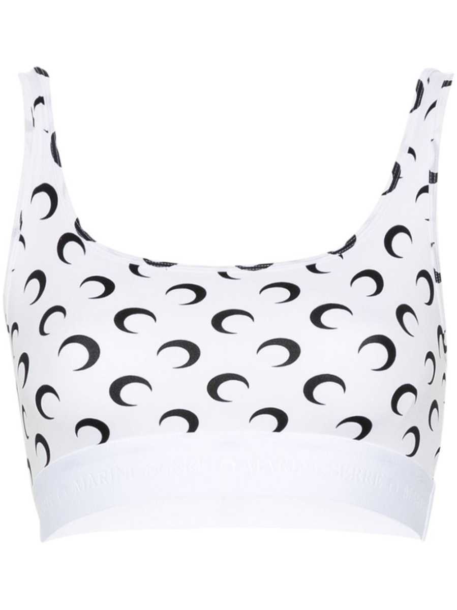 Crescent Moon-print crop top