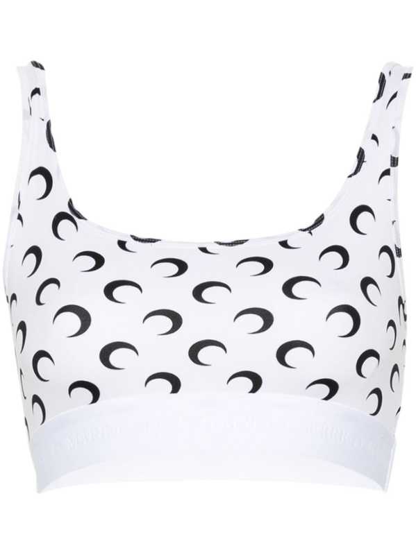 Crescent Moon-print crop top