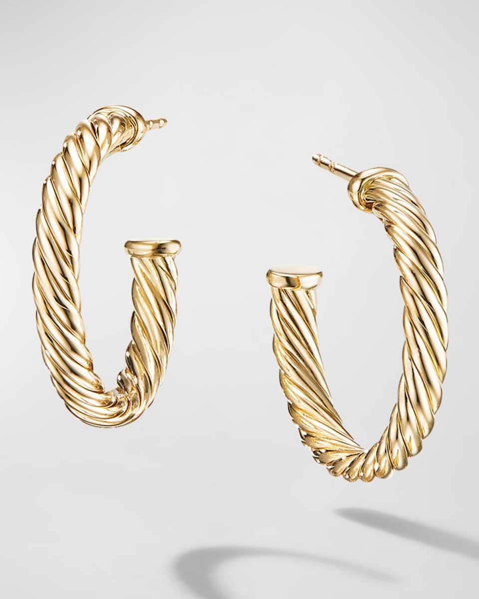 Cablespira Hoop Earrings in 18K Gold, 0.75"L