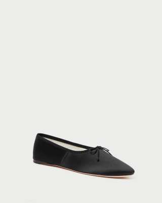 LOEFFLER RANDALL Landon Black Satin Ballet Flat