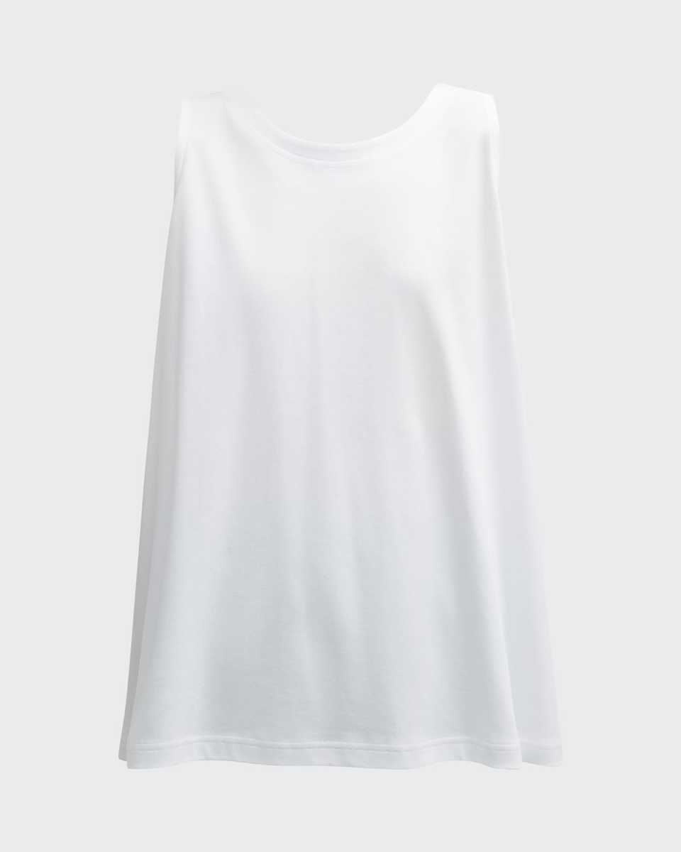 A-Line Round-Neck Long Shell Top