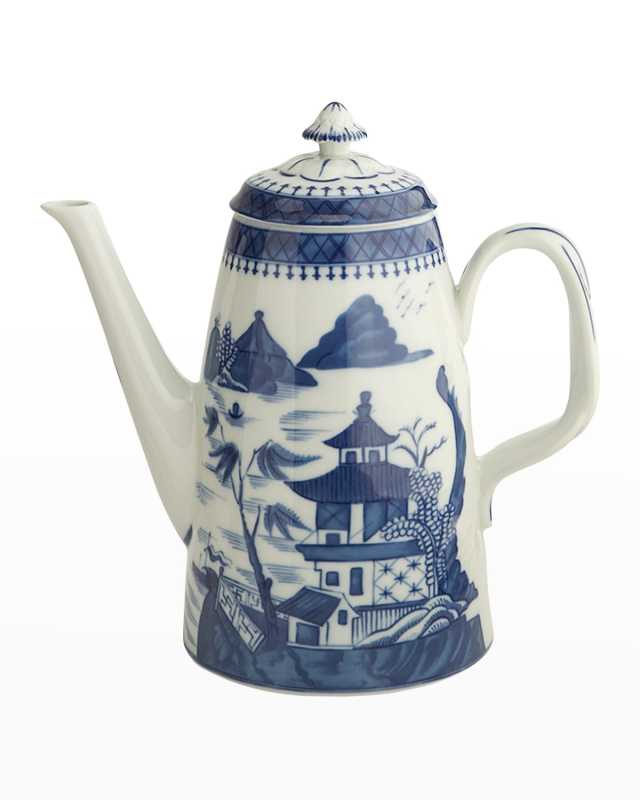 Blue Canton Coffee Pot