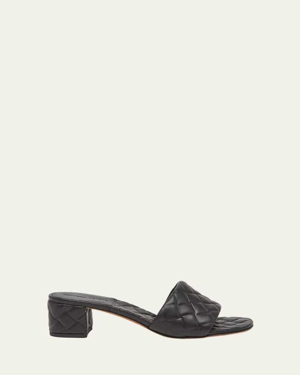 Quilted Leather Mule Sandals