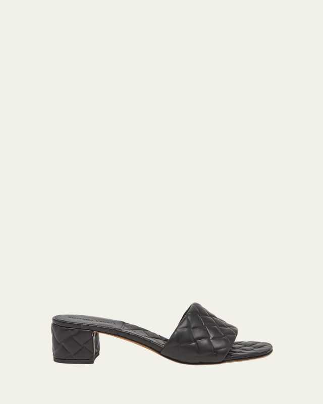 Quilted Leather Mule Sandals