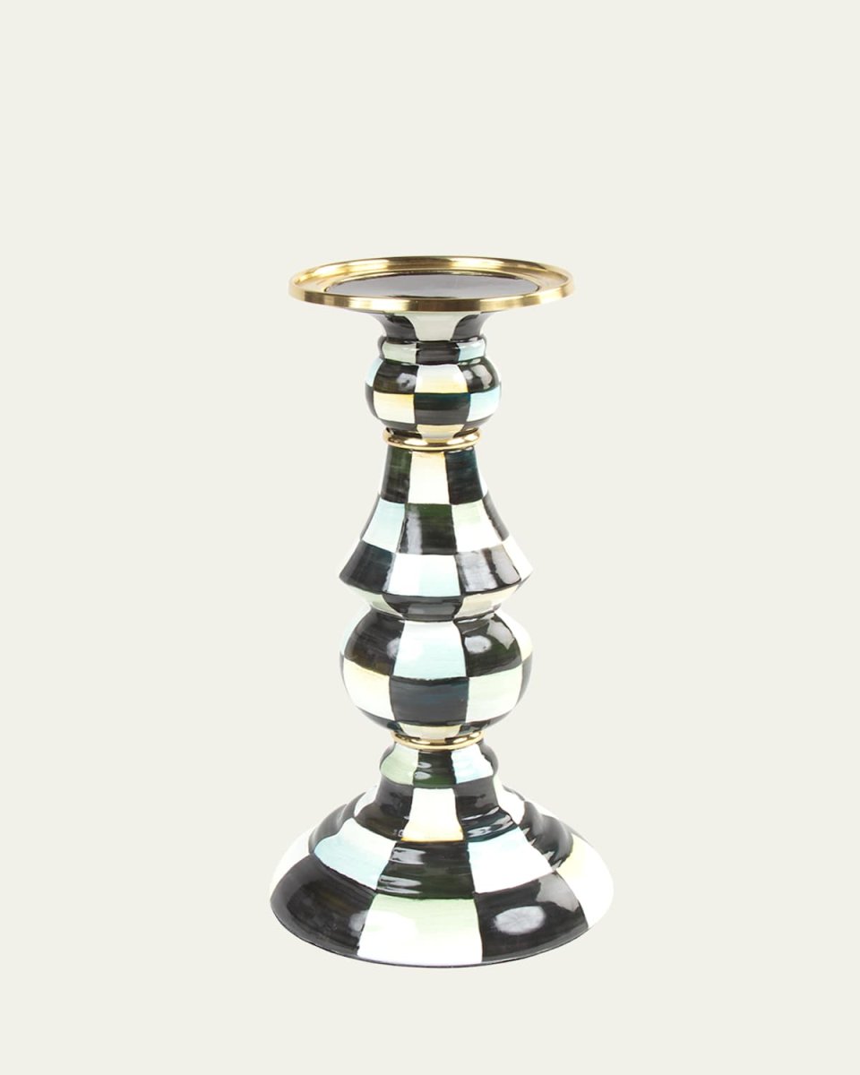 Courtly Check Large Pillar Candlestick