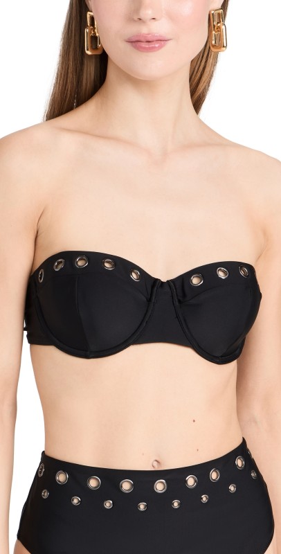 L'AGENCE Alexandria Bikini Top Black