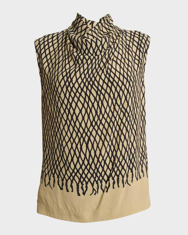 Valerie Printed Viscose Crepe Blouse