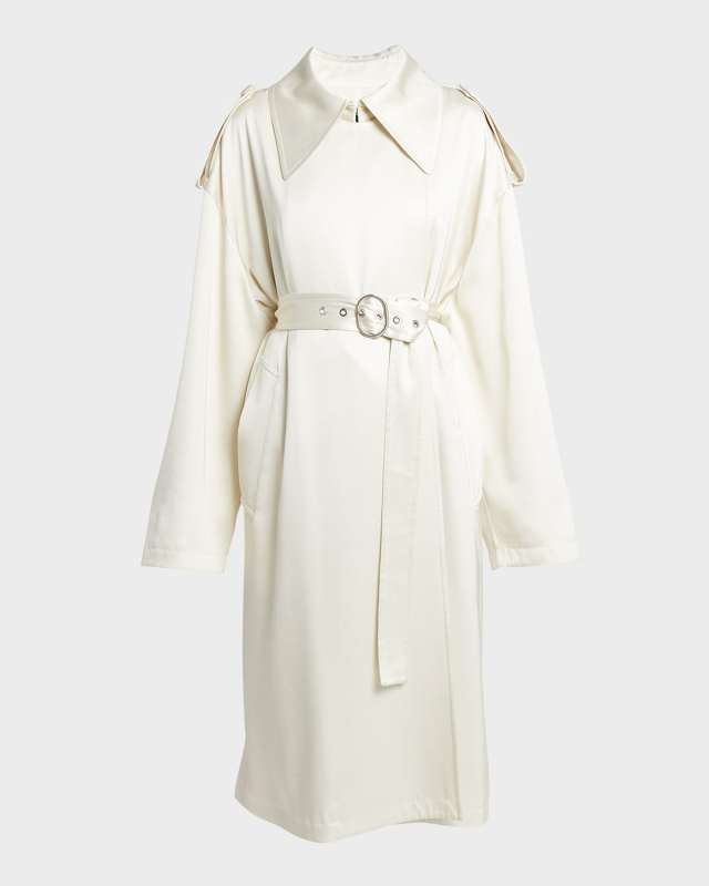 Belted Satin Trench Coat