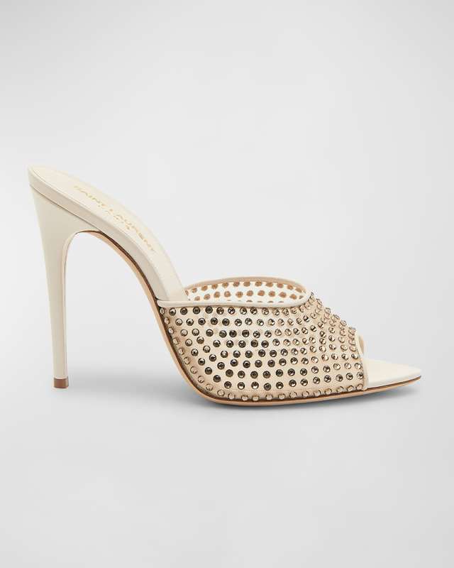 Gippy Crystal Mesh Stiletto Mules