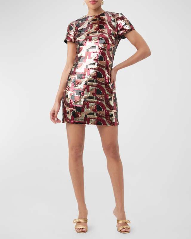 Lupine 2 Geometric Sequin Mini Dress