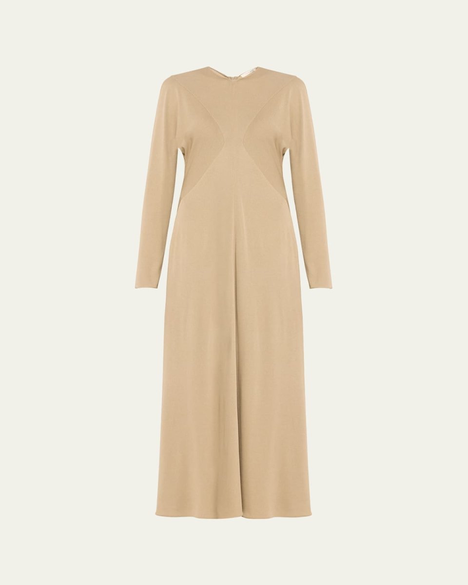 Venusia Long-Sleeve A-Line Maxi Dress
