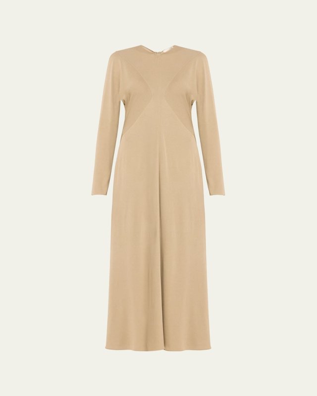 Venusia Long-Sleeve A-Line Maxi Dress