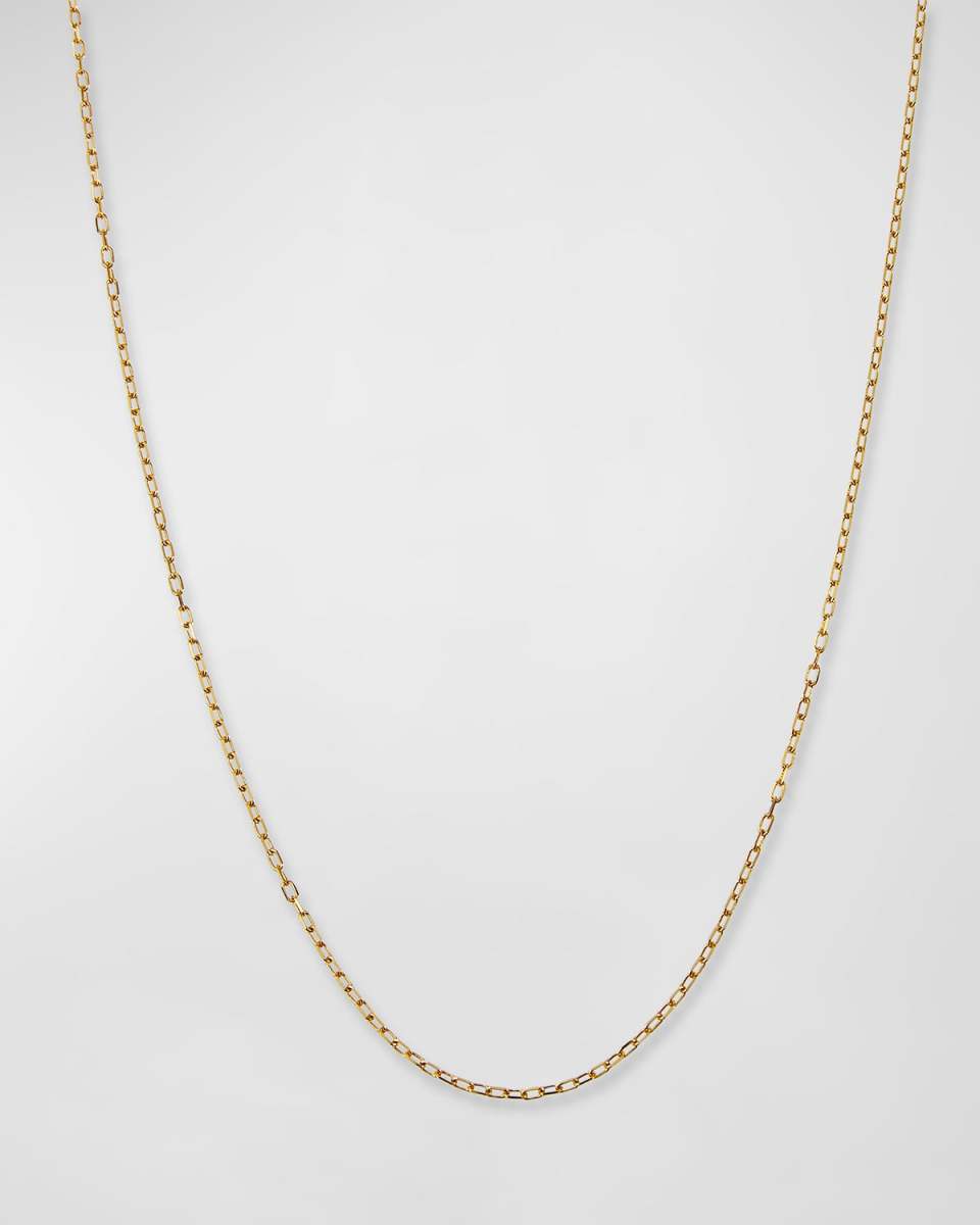 14k Yellow Gold Thin Charm Chain, 18"L