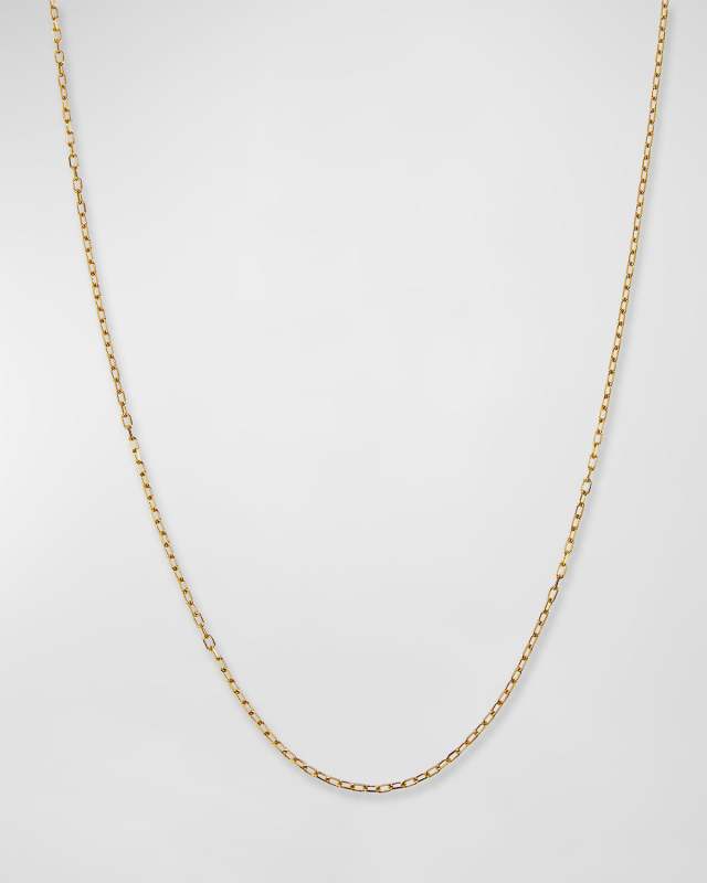 14k Yellow Gold Thin Charm Chain, 18"L