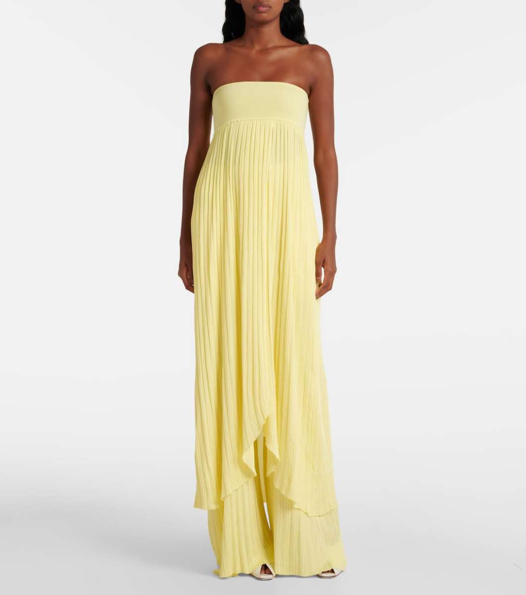 ALAIA Pleated bustier dress