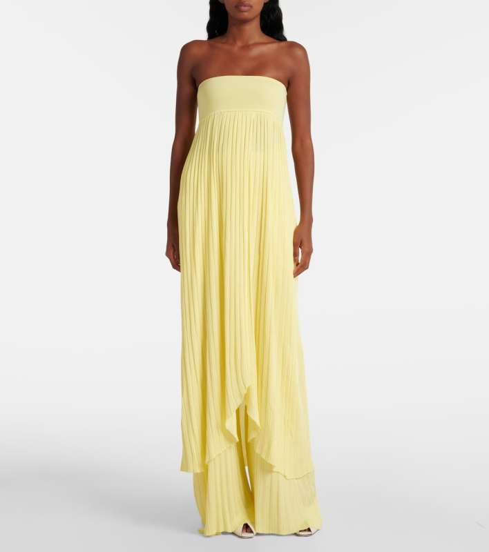 ALAIA Pleated bustier dress