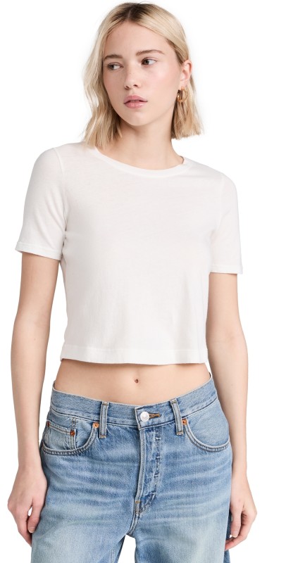 L'AGENCE Donna Crop Tee White