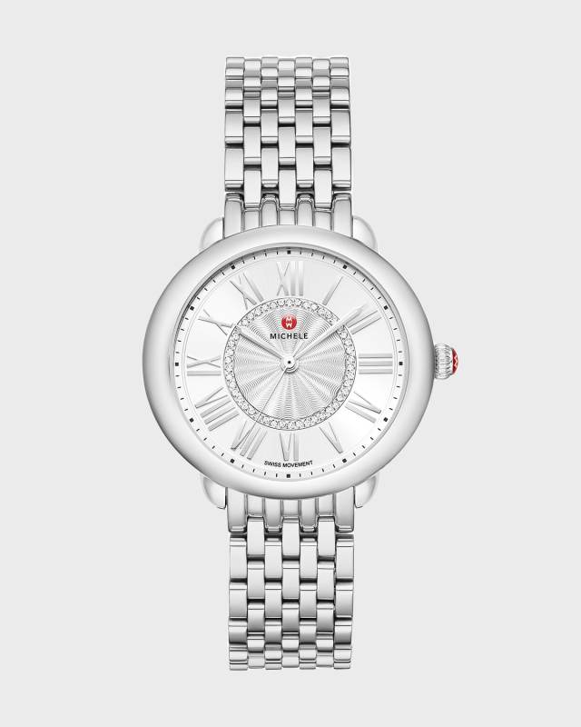 Serein Mid Diamond Dial Watch in Silver