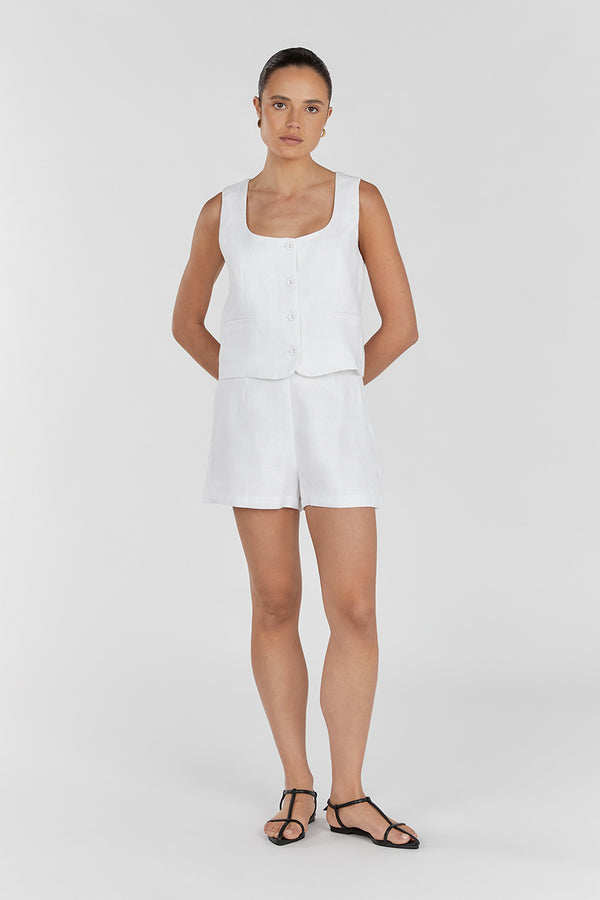DISSH JESSIE WHITE LINEN SHORT
