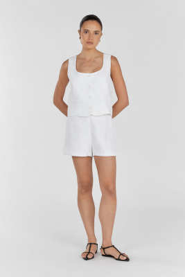 DISSH JESSIE WHITE LINEN SHORT