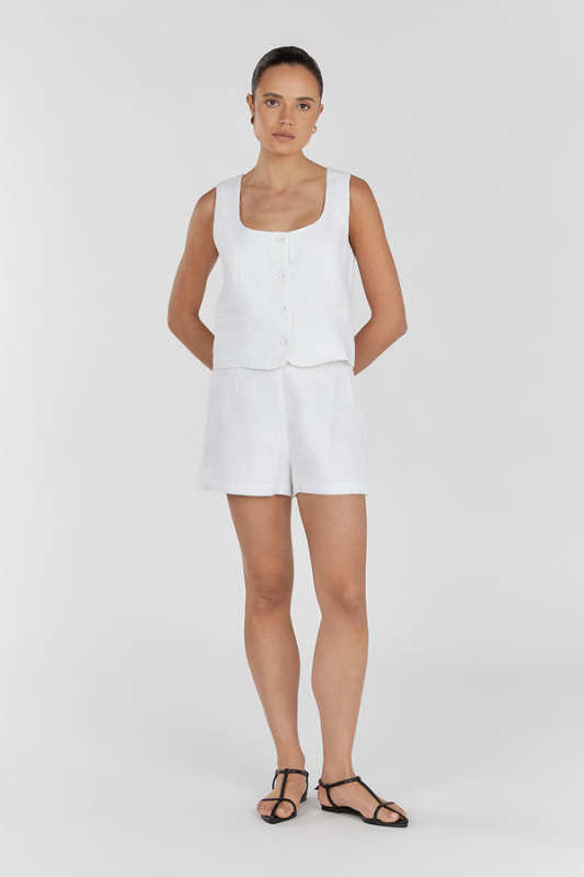 DISSH JESSIE WHITE LINEN SHORT