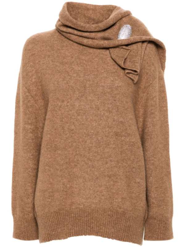brooch-detail sweater