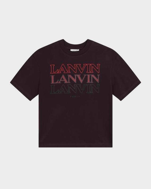 Boy's Triple Logo-Print T-Shirt, Size 8-14