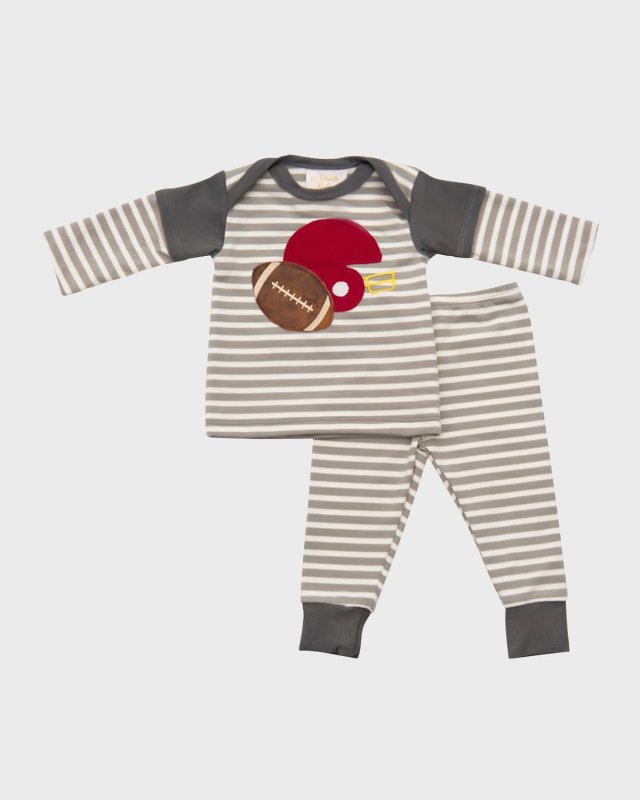 Boy's Game On Striped Top and Leggings, Size Newborn-24