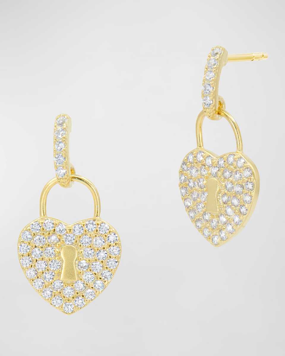 Locked in Love Pave Charm Earrings