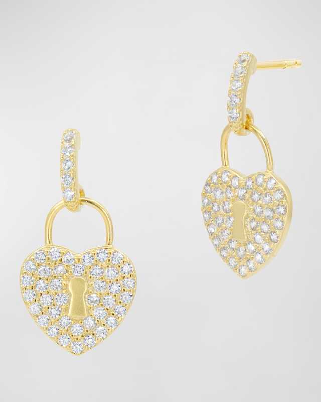 Locked in Love Pave Charm Earrings