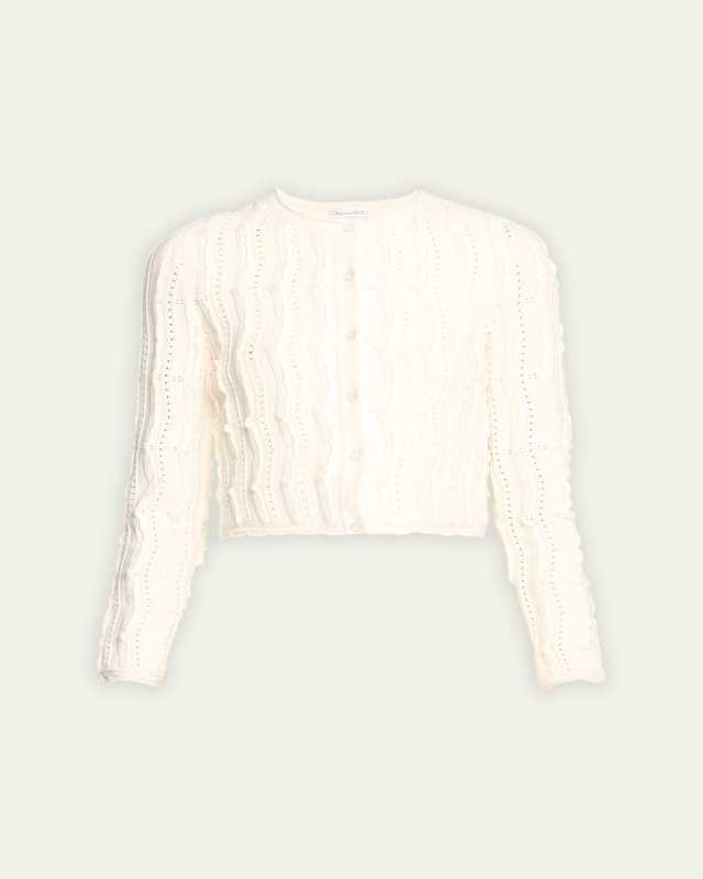 Wave Knit Cropped Cardigan