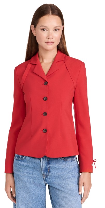Sandy Liang Biscuit Jacket Red