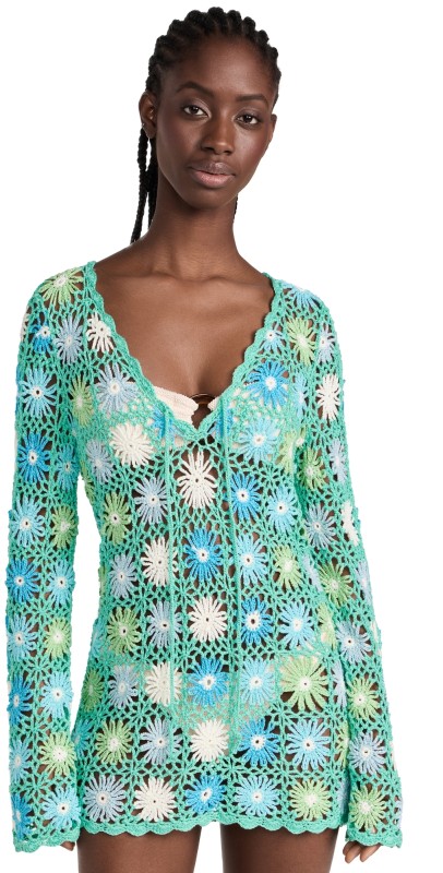Show Me Your Mumu Vacay Mini Coverup Blue Multi Floral