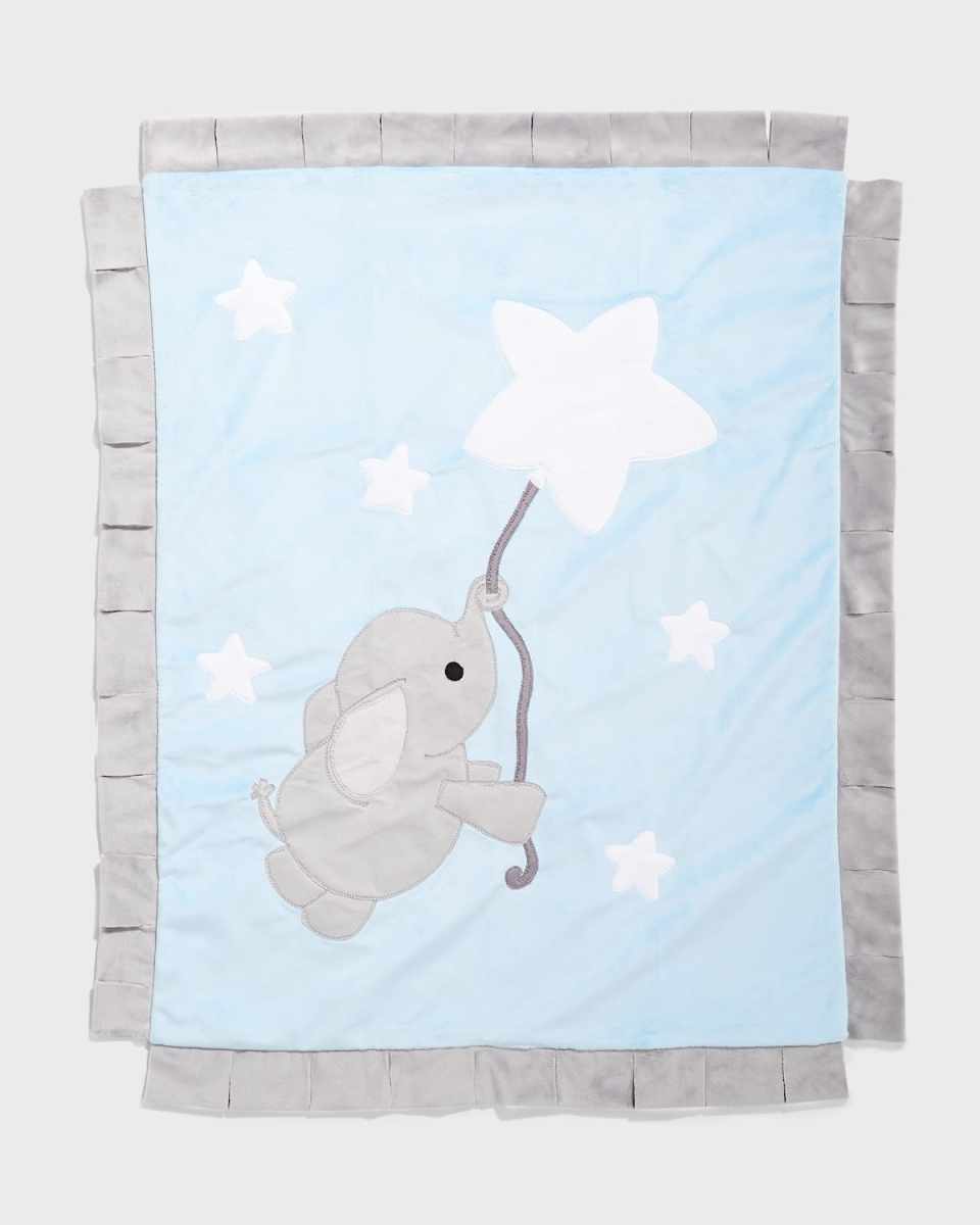 Applique Baby Blanket with Contrast Trim