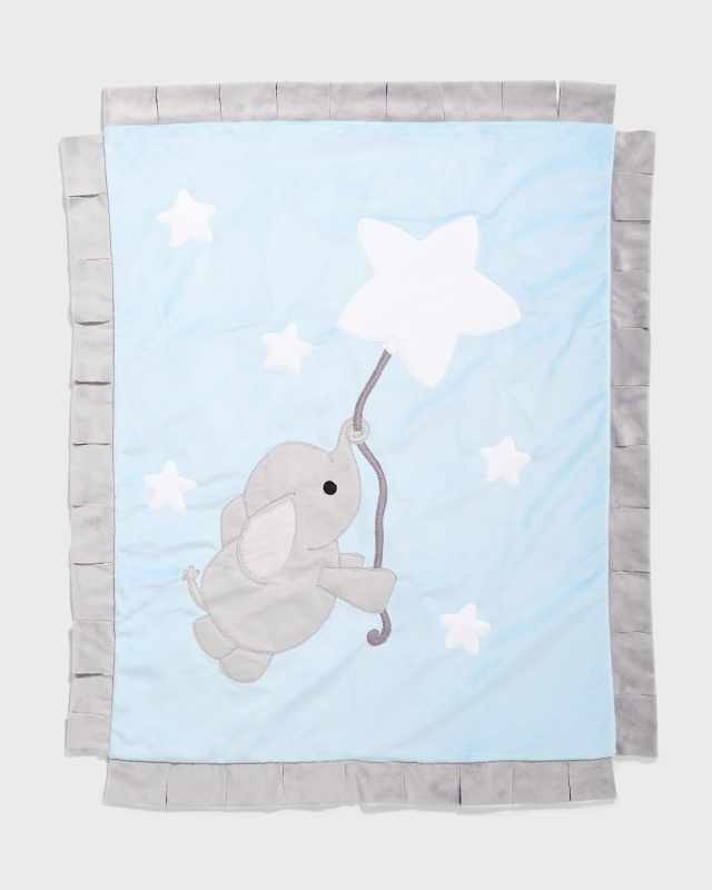 Applique Baby Blanket with Contrast Trim