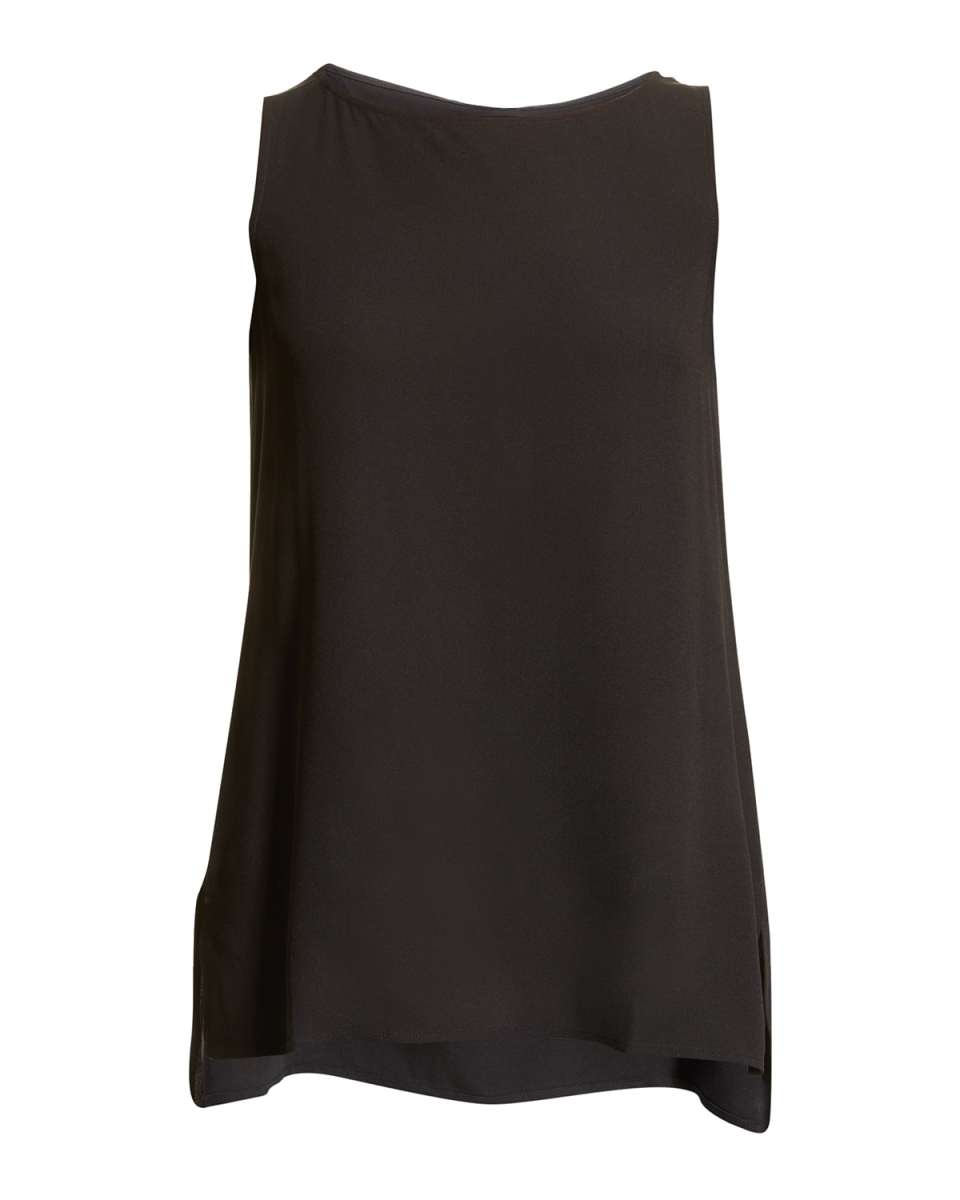Petite Bateau-Neck Silk Georgette Crepe Sh