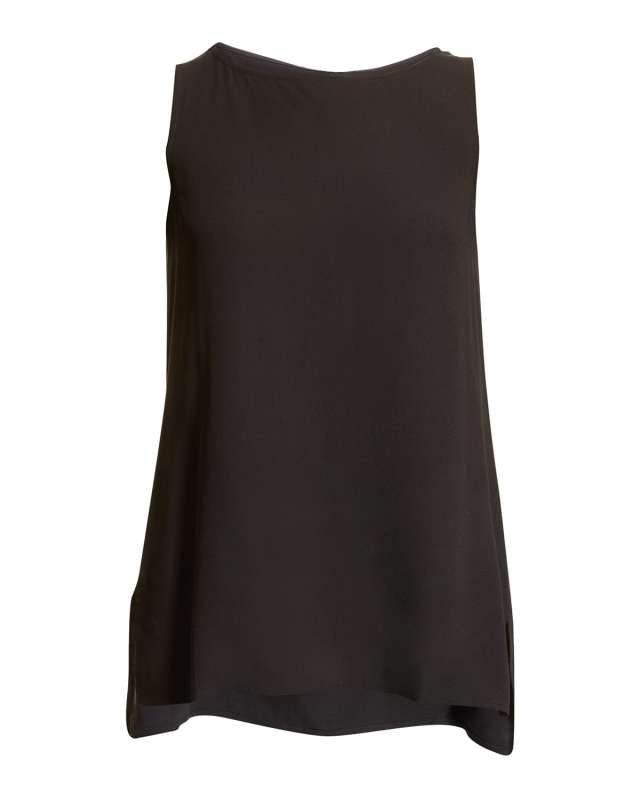 Petite Bateau-Neck Silk Georgette Crepe Sh