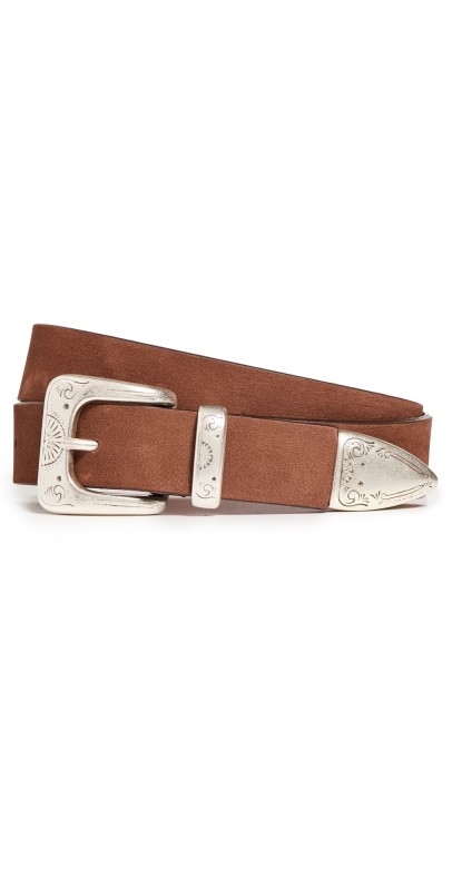 Anderson's Narrow Casual Nubuk Western Belt Light Brown