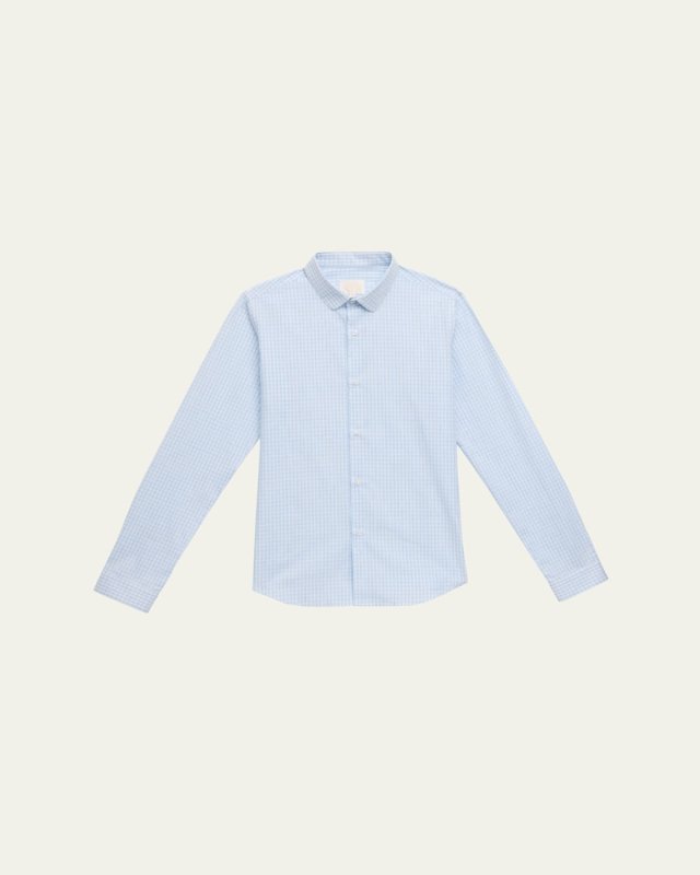 Boy's Grayson Gingham-Print Button Down Shirt, Size 2-10