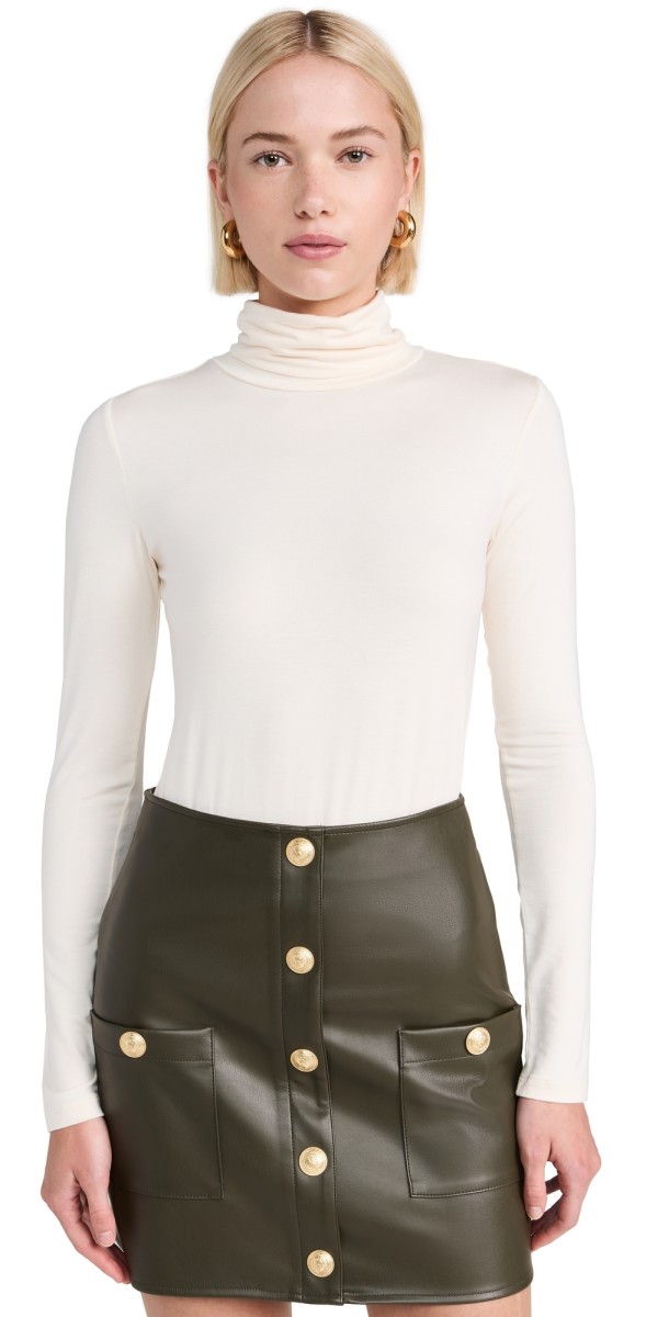 L'AGENCE Lani Turtle Neck Long Sleeve Vintage White