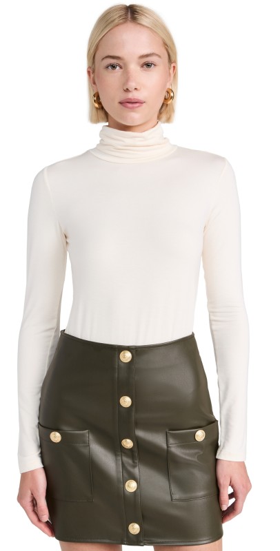L'AGENCE Lani Turtle Neck Long Sleeve Vintage White